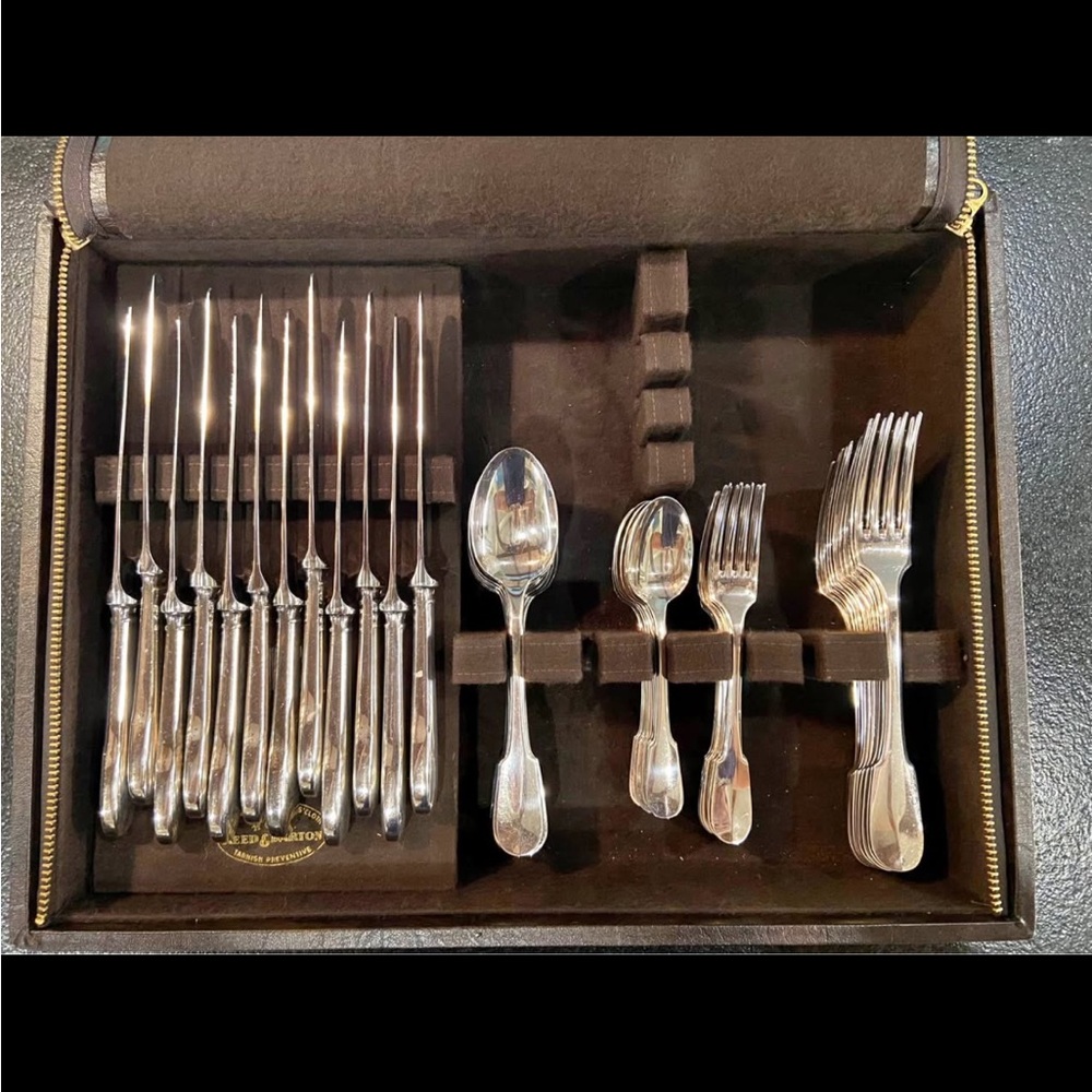 12 piece Christofle Cluny silver-plate place settings